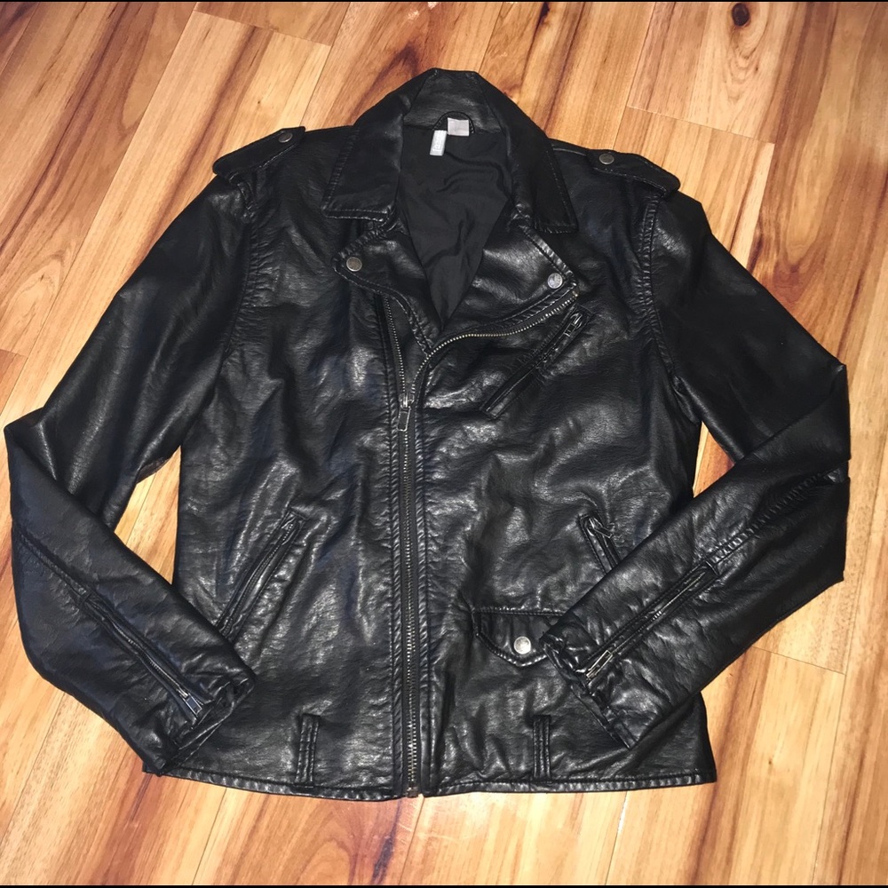 Divided Imitation Leather Jacket